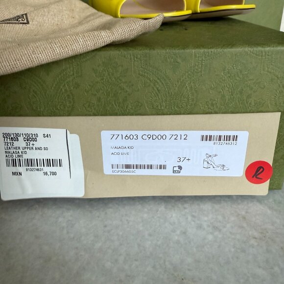 Gucci 771603 Horsebit Mid Heel Sandals, Slip-on In Yellow Size 37, 37.5, 38 - Picture 7 of 14